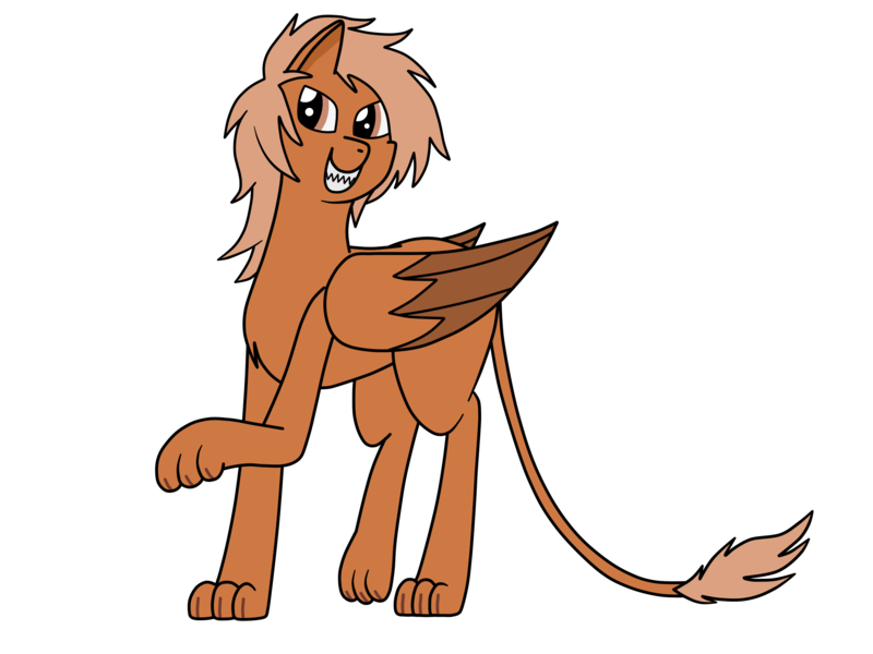 Size: 2592x1944 | Tagged: artist:somber, colored, commission, derpibooru import, feline, flat colors, fluffy, fullbody, happy, oc, oc:copper, paws, safe, sharp teeth, solo, sphinx, sphinx oc, teeth