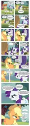 Size: 868x3555 | Tagged: applejack, artist:dziadek1990, bucking, comic, comic:sunny day, conversation, derpibooru import, dialogue, dungeons and dragons, edit, edited screencap, look before you sleep, pen and paper rpg, rarity, rpg, safe, screencap, screencap comic, slice of life, table, tabletop game, text, therapist, therapy, tree