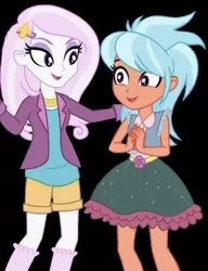 Size: 704x915 | Tagged: safe, derpibooru import, edit, edited screencap, screencap, fleur-de-lis, frosty orange, equestria girls, equestria girls series, rollercoaster of friendship, background removed, best friends, black background, comfort, happy, simple background, sisters from the heart