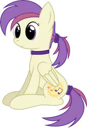 Size: 1900x2798 | Tagged: safe, artist:joey, derpibooru import, oc, oc:evensong, pegasus, pony, collar, female, hairband, ponytail, show accurate, solo
