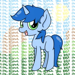Size: 500x500 | Tagged: safe, artist:wisheslotus, derpibooru import, oc, unofficial characters only, pony, unicorn, horn, male, mantra, smiling, solo, speech, stallion, talking, text, unicorn oc
