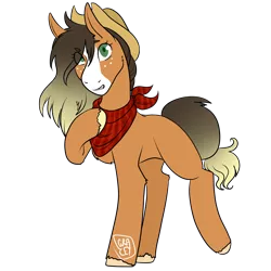 Size: 3000x3000 | Tagged: safe, artist:graceysworld, derpibooru import, oc, oc:applesweet, earth pony, pony, cowboy hat, female, hat, mare, neckerchief, offspring, parent:applejack, parent:troubleshoes clyde, parents:troublejack, simple background, solo, transparent background