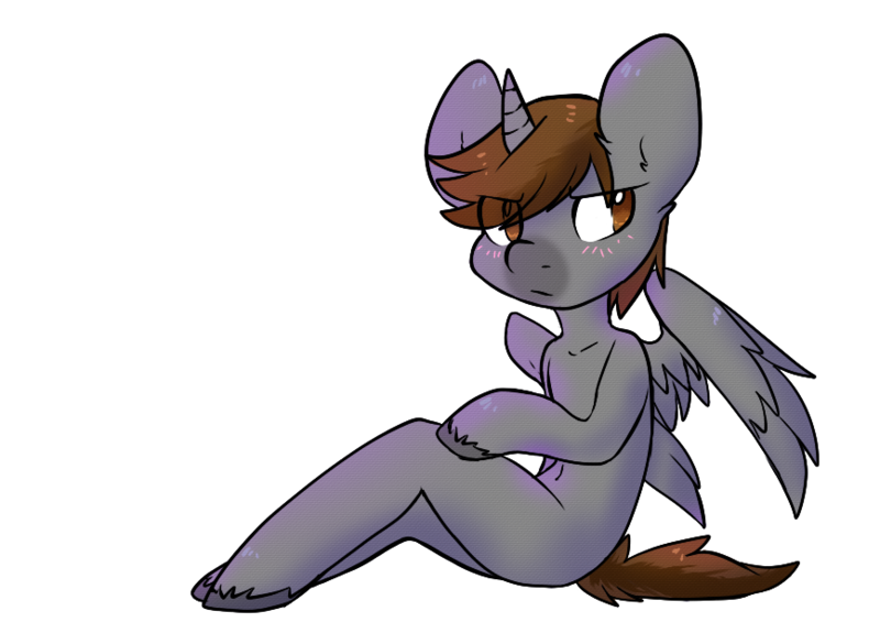 Size: 867x612 | Tagged: alicorn, alicorn oc, artist:pomrawr, derpibooru import, eye clipping through hair, frown, horn, male, oc, safe, semi-anthro, simple background, sitting, solo, stallion, transparent background, unofficial characters only, unshorn fetlocks, wings