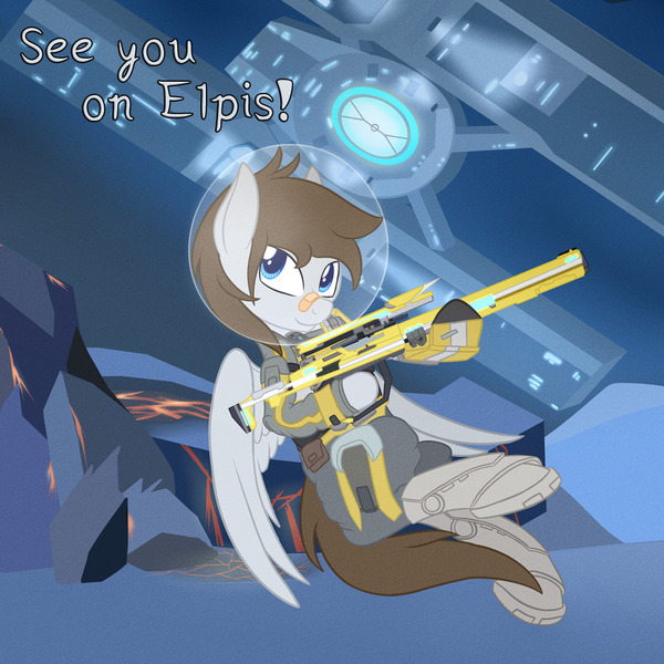 Size: 1000x1000 | Tagged: safe, artist:phoenixswift, derpibooru import, oc, oc:fuselight, pegasus, pony, borderlands the pre-sequel, clothes, cosplay, costume, solo, spacesuit