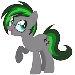 Size: 800x800 | Tagged: safe, artist:ponkus, deleted from derpibooru, derpibooru import, oc, oc:jackorace, unofficial characters only, earth pony, pony, 2020 community collab, derpibooru community collaboration, base used, glasses, male, multicolored hair, raised hoof, simple background, solo, stallion, transparent background
