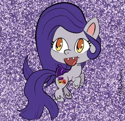 Size: 1536x1484 | Tagged: safe, artist:amynewblue, derpibooru import, oc, oc:mona pia, unofficial characters only, bat pony, pony, my little pony: pony life, commission, glitter, silly, solo