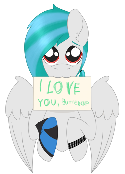 Size: 1334x1866 | Tagged: safe, artist:dyonys, deleted from derpibooru, derpibooru import, oc, oc:rainfall, unofficial characters only, pegasus, pony, accessories, front view, looking at you, male, mouth hold, sign, simple background, solo, stallion, text, transparent background