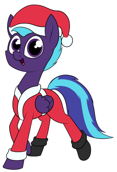 Size: 1569x2308 | Tagged: safe, artist:moonatik, derpibooru import, oc, oc:endless night, unofficial characters only, pegasus, pony, boots, christmas, clothes, commission, costume, hat, holiday, male, santa costume, santa hat, shoes, simple background, smiling, solo, stallion, transparent background