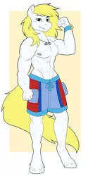 Size: 2000x4000 | Tagged: anthro, artist:xwhitedreamsx, clothes, derpibooru import, male, oc, oc:triforce treasure, partial nudity, safe, shorts, solo, stallion, topless