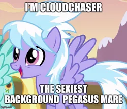 Size: 579x500 | Tagged: safe, derpibooru import, edit, edited screencap, screencap, cloudchaser, helia, pegasus, pony, hurricane fluttershy, caption, cropped, female, image macro, mare, meme, solo focus, text