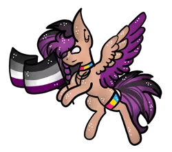 Size: 600x528 | Tagged: safe, artist:hunterthewastelander, derpibooru import, oc, unofficial characters only, pegasus, pony, asexual pride flag, commission, flag, pegasus oc, pride, pride flag, simple background, solo, transparent background, two toned wings, wings, ych result