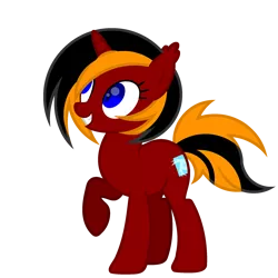 Size: 2000x2000 | Tagged: safe, artist:ponkus, derpibooru import, oc, oc:red flame, bat pony, hybrid, pony, unicorn, 2020 community collab, derpibooru community collaboration, base used, female, mare, simple background, solo, transparent background