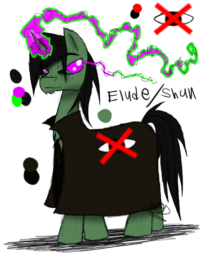 Size: 400x500 | Tagged: safe, artist:didun850, derpibooru import, oc, oc:elude, unofficial characters only, pony, unicorn, cloak, clothes, dark magic, glowing horn, horn, magic, male, reference sheet, simple background, solo, stallion, story included, telekinesis, transparent background, unicorn oc