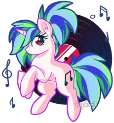 Size: 1200x1300 | Tagged: safe, artist:tuppkam1, derpibooru import, vinyl scratch, pony, alternate hairstyle, music notes, simple background, solo, transparent background