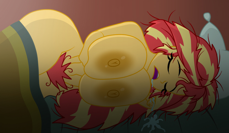 Size: 1000x580 | Tagged: questionable, artist:mashoart, derpibooru import, sunset shimmer, equestria girls, areola, bed hair, big areola, big breasts, breasts, busty sunset shimmer, casual nudity, digital art, dripping, drool, excessive pubic hair, female, frazzled hair, huge breasts, majestic as fuck, messy hair, nipples, nudity, pubic hair, sexy, sleeping, sleeping in the nude, solo, solo female, stupid sexy sunset shimmer, wide hips