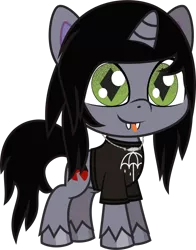 Size: 702x897 | Tagged: safe, artist:lightningbolt, derpibooru import, ponified, ponified:kellin quinn, pony, unicorn, my little pony: pony life, .svg available, clothes, colored pupils, disguise, disguised siren, fangs, happy, horn, jewelry, male, necklace, shirt, simple background, sleeping with sirens, slit pupils, smiling, solo, stallion, svg, t-shirt, tongue out, transparent background, unshorn fetlocks, vacant expression, vector