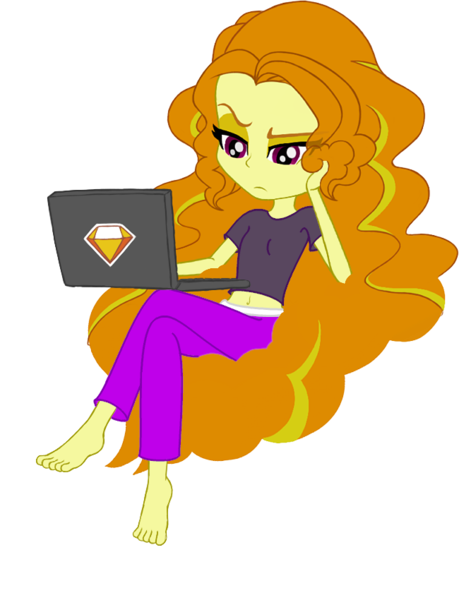 Size: 650x850 | Tagged: artist needed, safe, derpibooru import, edit, adagio dazzle, equestria girls, computer, laptop computer