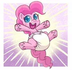 Size: 1852x1804 | Tagged: suggestive, artist:fillyscoots42, derpibooru import, pinkie pie, earth pony, pony, my little pony: pony life, diaper, diaper fetish, fetish, heart eyes, poofy diaper, simple background, solo, starry eyes, urine, wet diaper, wingding eyes