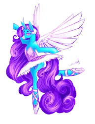 Size: 786x1017 | Tagged: alicorn, alicorn oc, arabesque, artist:rainseed, ballerina, ballet, ballet slippers, clothes, crown, cutie mark, derpibooru import, horn, jewelry, long mane, oc, oc:princess rainseed, oc:rainseed, odette, one arm raised, on one leg, princess, regalia, safe, swan crown, swan feathers, swan lake, tutu, wings