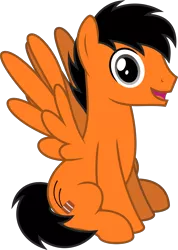 Size: 4000x5614 | Tagged: safe, artist:parclytaxel, derpibooru import, oc, oc:power drift, unofficial characters only, pegasus, pony, 2020 community collab, derpibooru community collaboration, .svg available, absurd resolution, looking at you, male, simple background, sitting, smiling, solo, spread wings, stallion, transparent background, vector, wings