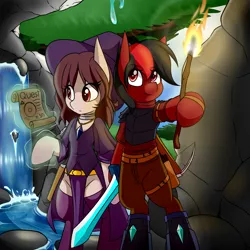 Size: 2000x2000 | Tagged: suggestive, artist:rice, derpibooru import, oc, oc:red pone, unofficial characters only, pony, red and black oc, sword, weapon