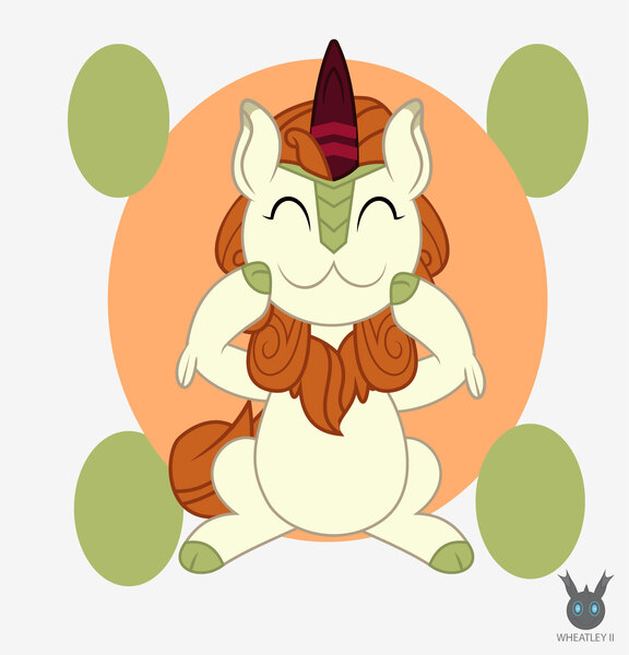 Size: 1418x1477 | Tagged: :3, artist:wheatley r.h., autumn blaze, cloven hooves, cute, derpibooru import, kirin, safe, simple background, solo, vector, watermark