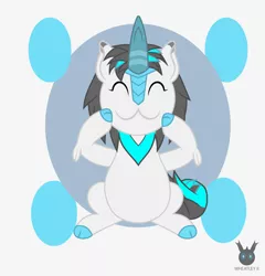 Size: 1418x1477 | Tagged: :3, artist:wheatley r.h., cloven hooves, cute, derpibooru import, kirin, kirin oc, oc, oc:blizzard flare, safe, simple background, solo, unofficial characters only, vector, watermark