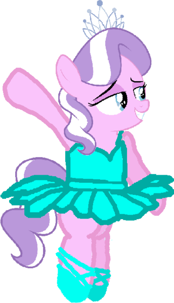 Size: 400x698 | Tagged: safe, artist:angrymetal, derpibooru import, diamond tiara, pony, ballerina, ballet, ballet slippers, clothes, jewelry, one arm up, simple background, smiling, solo, tiara, tiararina, transparent background, tutu