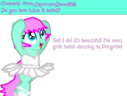Size: 960x720 | Tagged: safe, artist:angrymetal, derpibooru import, oc, oc:beauty dash, unofficial characters only, pony, answer, arms in the air, ballerina, ballet, ballet slippers, clothes, en pointe, looking up, question, simple background, solo, transparent background, tutu, tutu cute