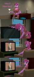 Size: 1920x4320 | Tagged: 3d, anthro, artist:papadragon69, berry punch, berryshine, bon bon, cocktail, comic, derpibooru import, drunk, news, old master q, parody, safe, source filmmaker, sweetie drops, television