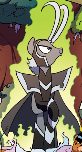 Size: 266x493 | Tagged: safe, derpibooru import, idw, ponified, pony, spoiler:comic, spoiler:comic15, loki, marvel