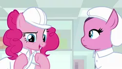 Size: 1920x1080 | Tagged: safe, derpibooru import, screencap, lavender flask, pinkie pie, pony, the last laugh, hard hat