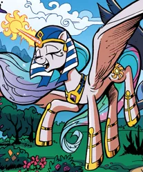 Size: 759x915 | Tagged: safe, derpibooru import, idw, princess celestia, alicorn, pony, spoiler:comic, spoiler:comic20, mirror universe, ra celestia