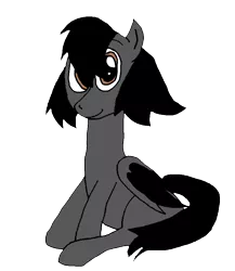 Size: 807x928 | Tagged: safe, artist:prince areo, derpibooru import, oc, bat pony, pony, 2020 community collab, derpibooru community collaboration, bat pony oc, bat wings, blank flank, looking at you, male, simple background, sitting, smiling, solo, transparent background, wings