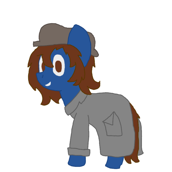 Size: 800x800 | Tagged: safe, artist:derpy_the_duck, derpibooru import, oc, oc:derp, earth pony, pony, derpibooru community collaboration, 1920s, clothes, male, simple background, smiling, solo, transparent background, trenchcoat