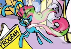 Size: 575x403 | Tagged: safe, artist:andypriceart, derpibooru import, idw, breezie, spoiler:comic, spoiler:comic61, cropped, flying, official comic, solo focus