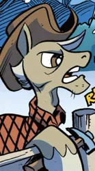 Size: 230x415 | Tagged: safe, artist:andypriceart, derpibooru import, idw, icy shanks, earth pony, pony, spoiler:comic, spoiler:comic67, cropped, male, official comic, stallion