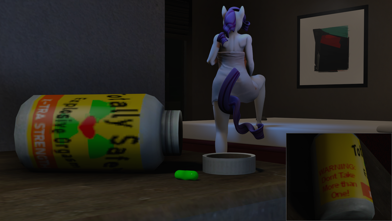 Size: 1920x1080 | Tagged: 3d, anthro, artist:dongly12, bathtowel, derpibooru import, left 4 dead, pills here, plantigrade anthro, questionable, rarity, series:always read the warning label, source filmmaker