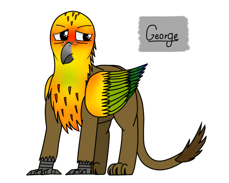 Size: 2160x1732 | Tagged: safe, artist:somber, derpibooru import, oc, oc:george, unofficial characters only, gryphon, colored, flat colors, male, solo