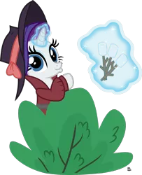 Size: 1328x1634 | Tagged: safe, artist:anime-equestria, derpibooru import, rarity, unicorn, belt, bush, clothes, detective rarity, female, floating, food, funny face, hat, horn, jacket, magic, marshmallow, pointing, simple background, solo, telekinesis, transparent background, vector