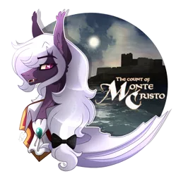 Size: 2005x2015 | Tagged: safe, artist:sugaryicecreammlp, derpibooru import, oc, oc:midnight star, bat pony, pony, bust, male, portrait, solo, stallion, the count of monte cristo