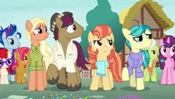 Size: 1280x720 | Tagged: safe, derpibooru import, screencap, aunt holiday, auntie lofty, babs seed, blue note, granny smith, mane allgood, snap shutter, sugar belle, twist, pony, the last crusade