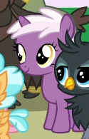Size: 125x195 | Tagged: safe, derpibooru import, screencap, gio, mallow flower, yarborough, pony, the last problem, cropped, foal