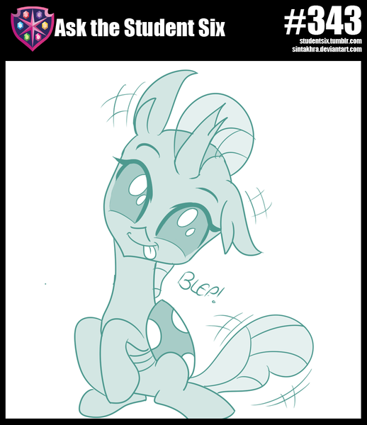 Size: 800x927 | Tagged: safe, artist:sintakhra, derpibooru import, ocellus, changedling, changeling, tumblr:studentsix, :p, cute, daaaaaaaaaaaw, diaocelles, ear down, event horizon of cuteness, female, floppy ears, head tilt, looking at you, nothing but a cute changeling, sintakhra is trying to murder us, sitting, solo, tongue out, weapons-grade cute