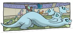 Size: 991x446 | Tagged: safe, artist:tonyfleecs, derpibooru import, idw, gallus, ocellus, sandbar, silverstream, smolder, swift foot, yona, changedling, changeling, classical hippogriff, dragon, earth pony, gryphon, hippogriff, hydra, yak, spoiler:comic, spoiler:comicfeatsoffriendship03, comic, cropped, disguise, disguised changeling, hail hydra, hydrafied, multiple heads, species swap, student six