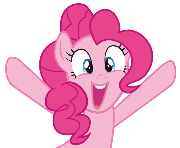 Size: 3754x3084 | Tagged: safe, artist:bigccv, derpibooru import, pinkie pie, earth pony, pony, the super speedy cider squeezy 6000, cute, diapinkes, female, happy, high res, mare, open mouth, simple background, solo, transparent background, vector