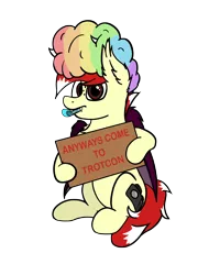 Size: 3000x3743 | Tagged: safe, artist:aaathebap, derpibooru import, oc, oc:aaaaaaaaaaa, bat pony, pony, 2020 community collab, derpibooru community collaboration, afro, anyway come to trotcon, bat pony oc, bat wings, multicolored hair, party horn, rainbow hair, simple background, solo, transparent background, trotcon, wings