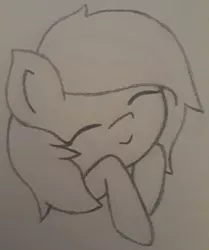 Size: 1596x1909 | Tagged: safe, artist:lightning135, derpibooru import, oc, unofficial characters only, earth pony, pony, eyes closed, female, sketch, smiling, solo, traditional art