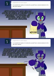 Size: 1148x1600 | Tagged: safe, artist:ladyanidraws, derpibooru import, oc, oc:pun, pony, ask pun, agent 707, armor, ask, comic, night guard armor, paper, solo