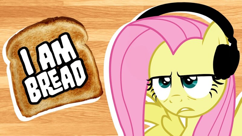 Size: 1280x720 | Tagged: safe, artist:vannamelon, derpibooru import, fluttershy, pegasus, pony, bread, food, headphones, i am bread, thumbnail, toast, vannamelon